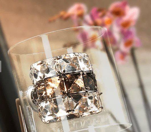 Lampe de Table Argentée Design Cristal