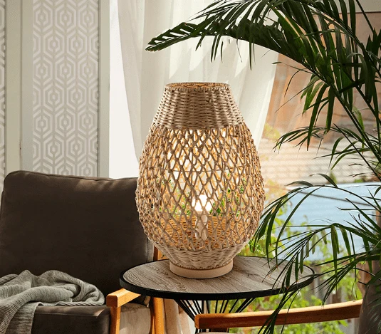 Lampe bohème bois a poser