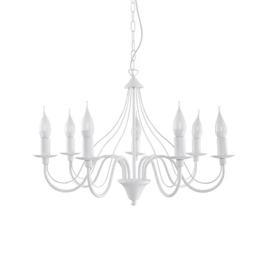 Lustre chandelier vintage classique blanc