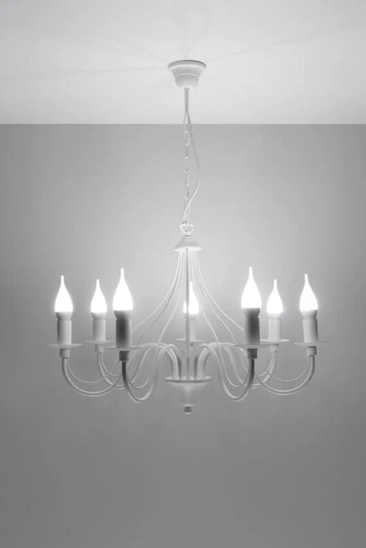 Lustre chandelier vintage classique blanc
