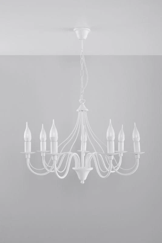 Lustre chandelier vintage classique blanc