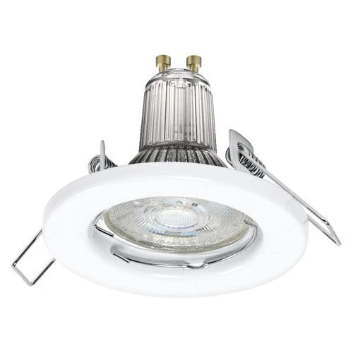 LEDVANCE Spots encastrables en lot de 5, Ø 80mm, incl. 5x ampoules GU10-OSRAM (5x 2,6W), blanc, boîtier métallique, protection IP20