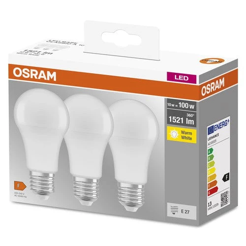 OSRAM LED Base Lampe Classique (ex 100W) 14W / 2700K E27, Blanc chaud