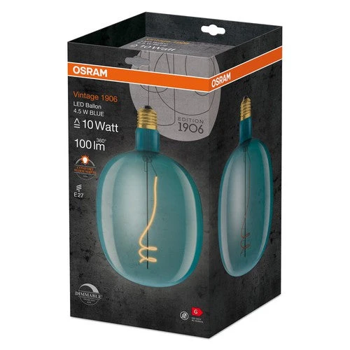 OSRAM Vintage 1906 LED-Lampe, teinte bleue, 4,5W, 100lm