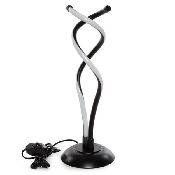 Lampe de chevet double spirale noire LED chambre