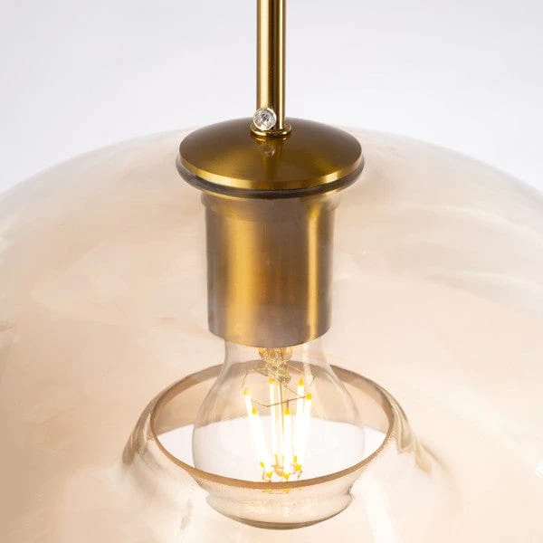 Suspension verre ambre chambre