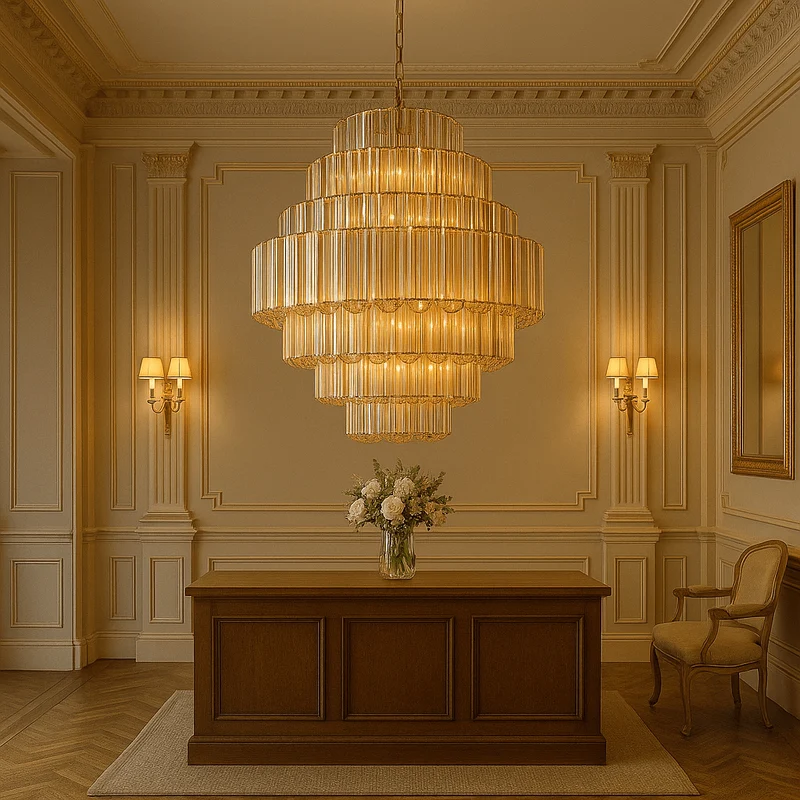 Lustre Verre Ambre Laiton Salon Géant salle à manger