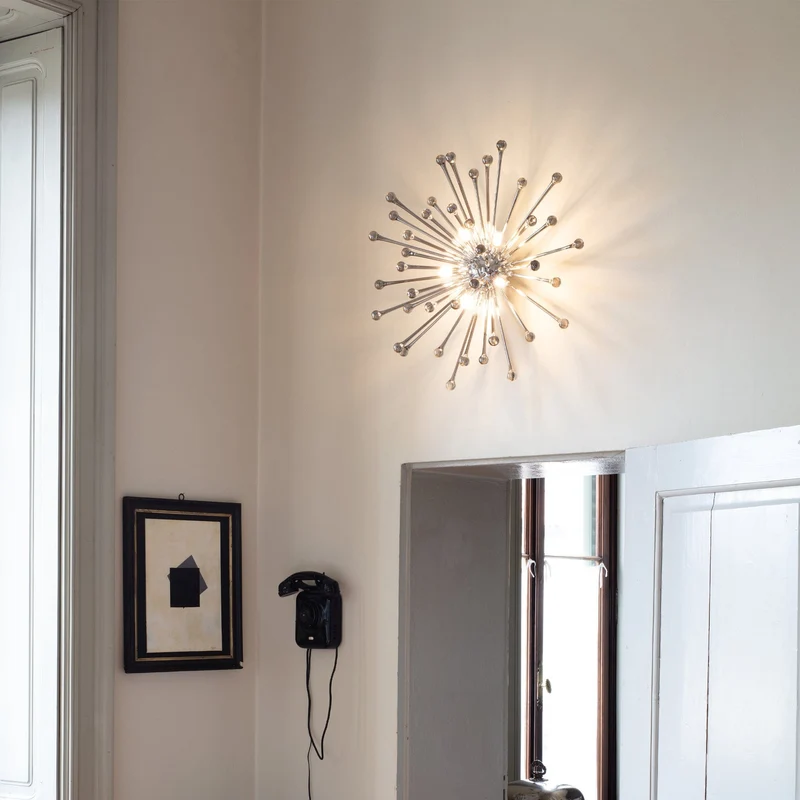 Applique murale chrome soleil