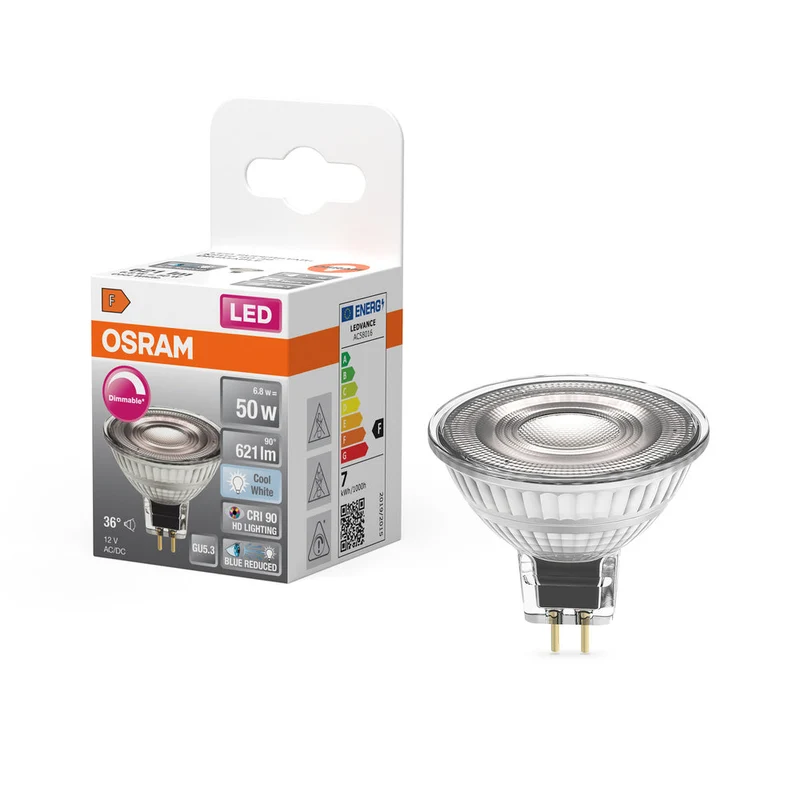 OSRAM Lampe réflecteur LED dimmable LED SUPERSTAR + spot MR16 GL 50 DIM 6.8W/940 IRC90 GU5.3, blanc froid