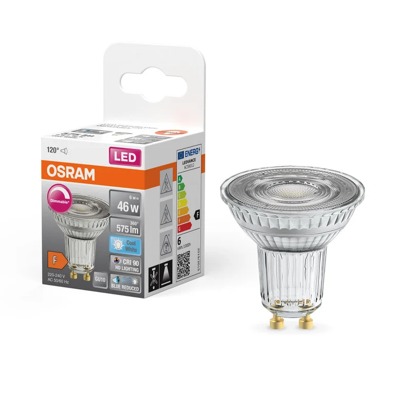 OSRAM Lampe Réflecteur LED Dimmable LED SUPERSTAR + spot PAR16 GL 46 DIM 6,7W/940 IRC90 GU10, Blanc froid