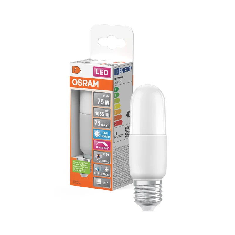 OSRAM Superstar ampoule LED dimmable avec rendu des couleurs particulièrement élevé (IRC90) pour douille E27, aspect mat, blanc lumière du jour (6500K), 1050 lumens, remplacement pour ampoules classiques 75W