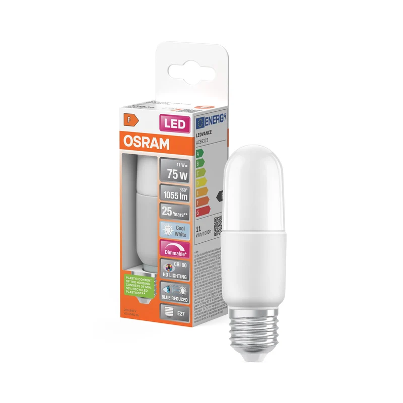 OSRAM Superstar ampoule LED à intensité variable avec un rendu des couleurs particulièrement élevé (CRI90) pour culot E27, aspect mat ,blanc froid (4000K), 1050 lumens, remplace les ampoules traditionnelles de 75W, à intensité variable, 1 pack