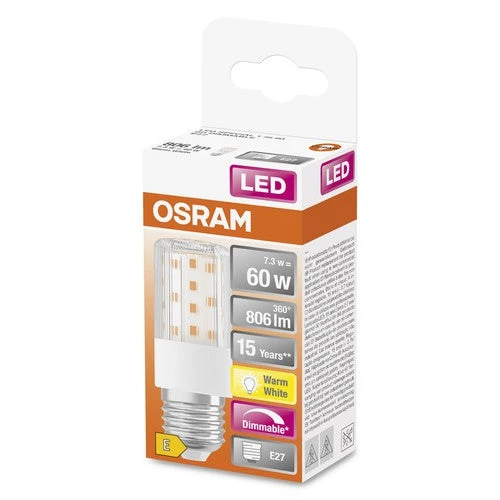 OSRAM LED SPECIAL T SLIM lampe à intensité variable claire (ex 60W) 7,3W / 2700K blanc chaud E27