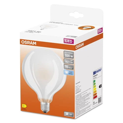 OSRAM LED Retrofit CLASSIC GLOBE95 lampe mate (ex 100W) 11W / 4000K blanc froid E27