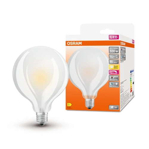 OSRAM Ampoule LED à filament dimmable LED SUPERSTAR+ CL GLOBE95 GL FR 100 dim 11W/927 E27 CRI90 BOX, E27, blanc chaud