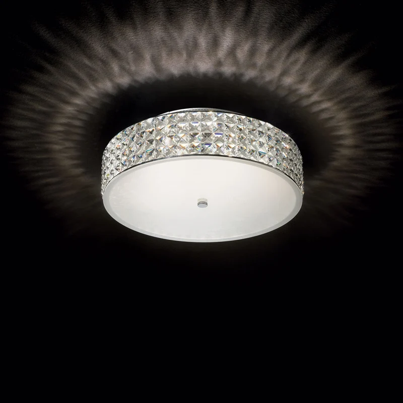Plafonnier LED diamants rond luxe Salon
