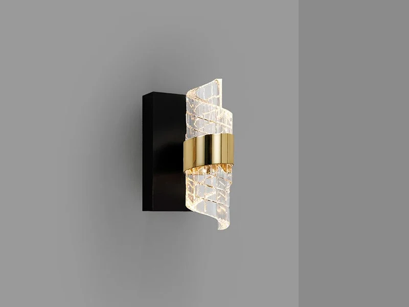 Applique murale Chambre Torsade Verre Noire