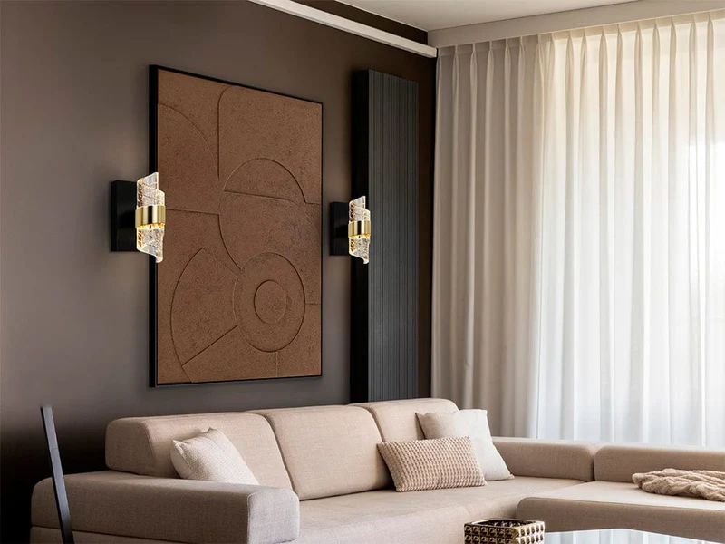 Applique murale Chambre Torsade Verre Noire