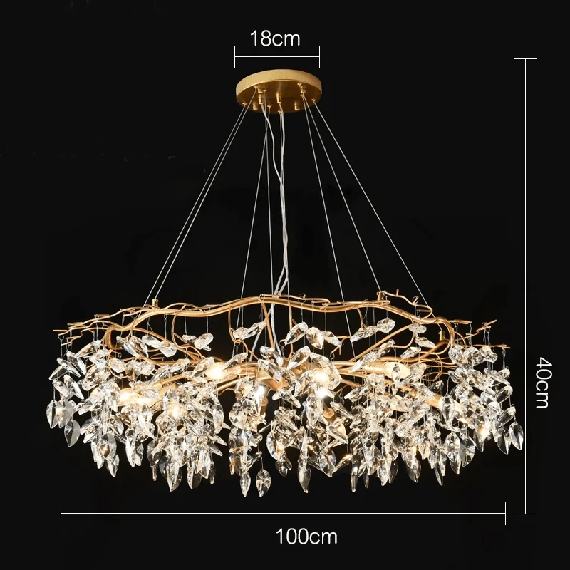 Lustre doré suspension 100cm salon