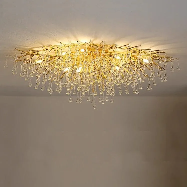 Plafonnier Salon LED Doré