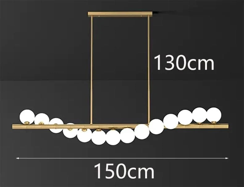 Lustre doré LED suspension design moderne salon