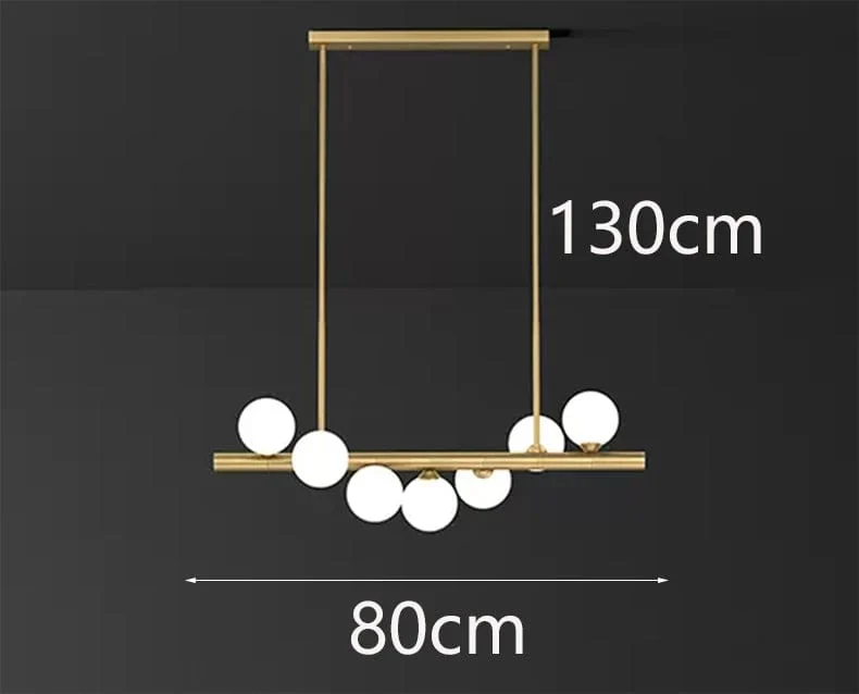 Lustre doré LED suspension design moderne salon