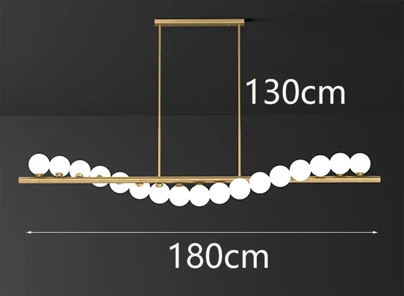 Lustre doré LED suspension design moderne salon