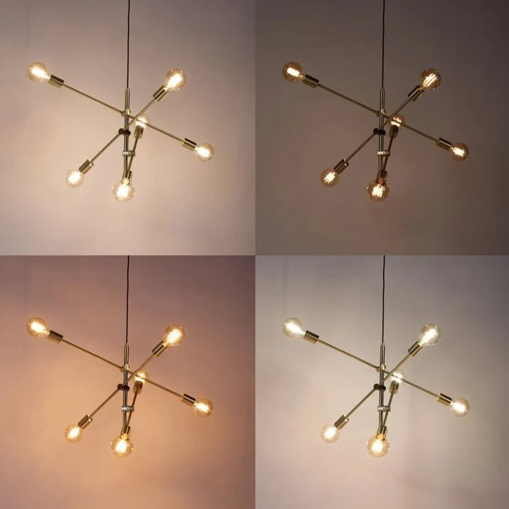 Suspension intelligente laiton 6 lumières