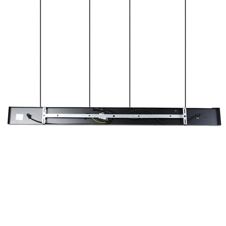 Suspension intelligente noire verre fumé 4 lumières Salon