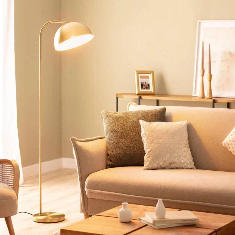 Lampadaire Doré en Cloche Moderne