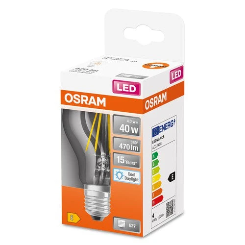OSRAM LED Retrofit Classic A lampe claire (ex 40W) 4,5W / 6500K blanc froid E27