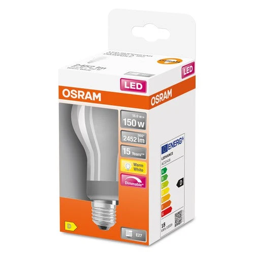 OSRAM LED SUPERSTAR Classic ampoule LED dimmable mate (ex 150W) 18W / 2700K blanc chaud E27