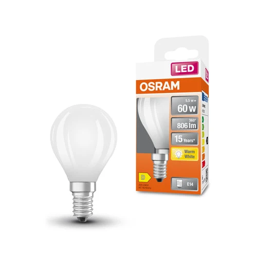 OSRAM LED Rétrofit CLASSIC P 60 5.5 W/2700 K E14, Blanc chaud