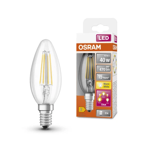 OSRAM Classic B ampoule LED three step dimmable forme bougie (ex 40W) 4W / 2700K blanc chaud E14