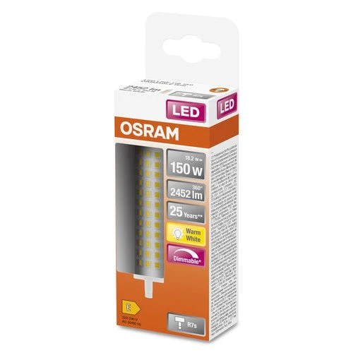 OSRAM LED LINE Tube LED à intensité variable (ex 150W) 17,5W / 2700K blanc chaud R7s