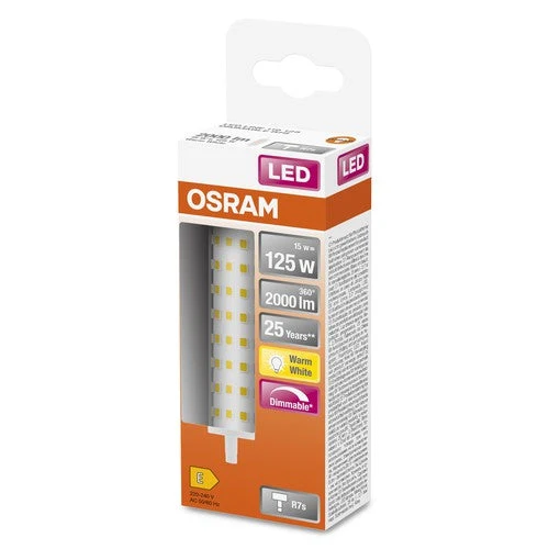 OSRAM LED LINE Tube LED à intensité variable (ex 125W) 16W / 2700K blanc chaud R7s