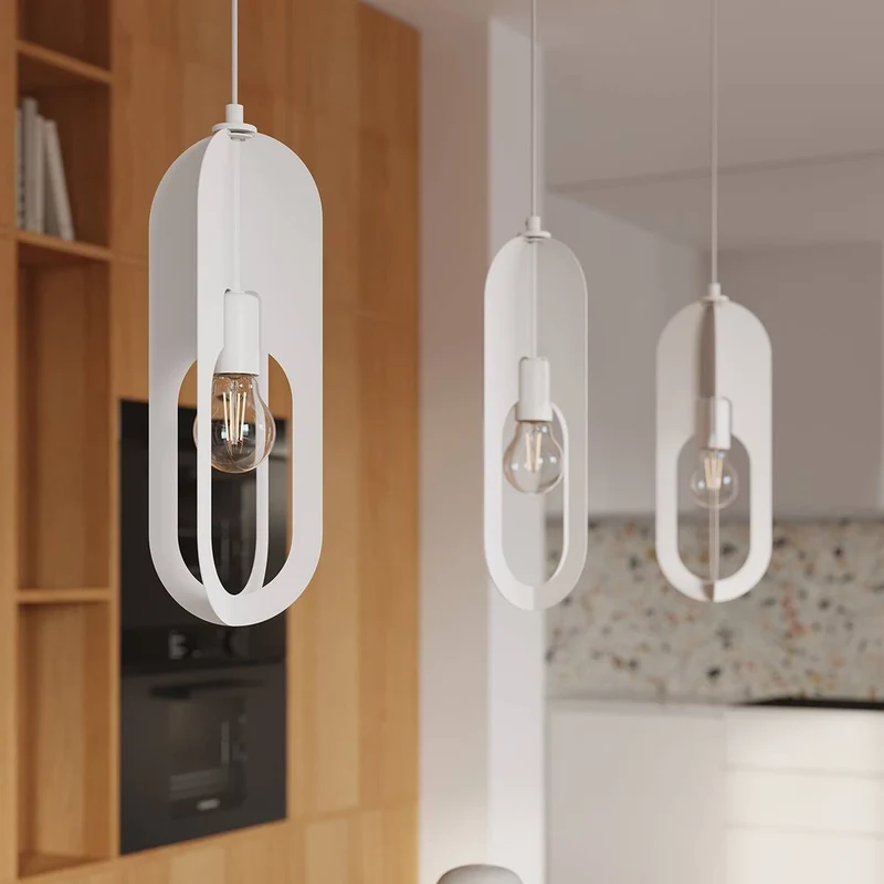 Suspension Blanche Cuisine Salon Minimaliste