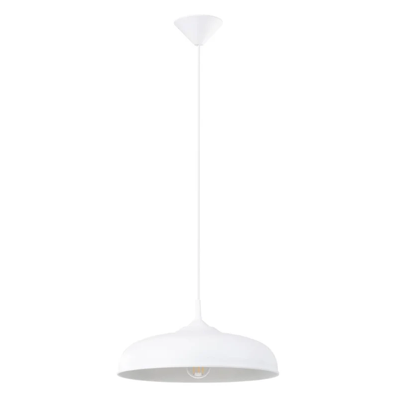 Suspension cuisine Ronde Métal Blanc Mat