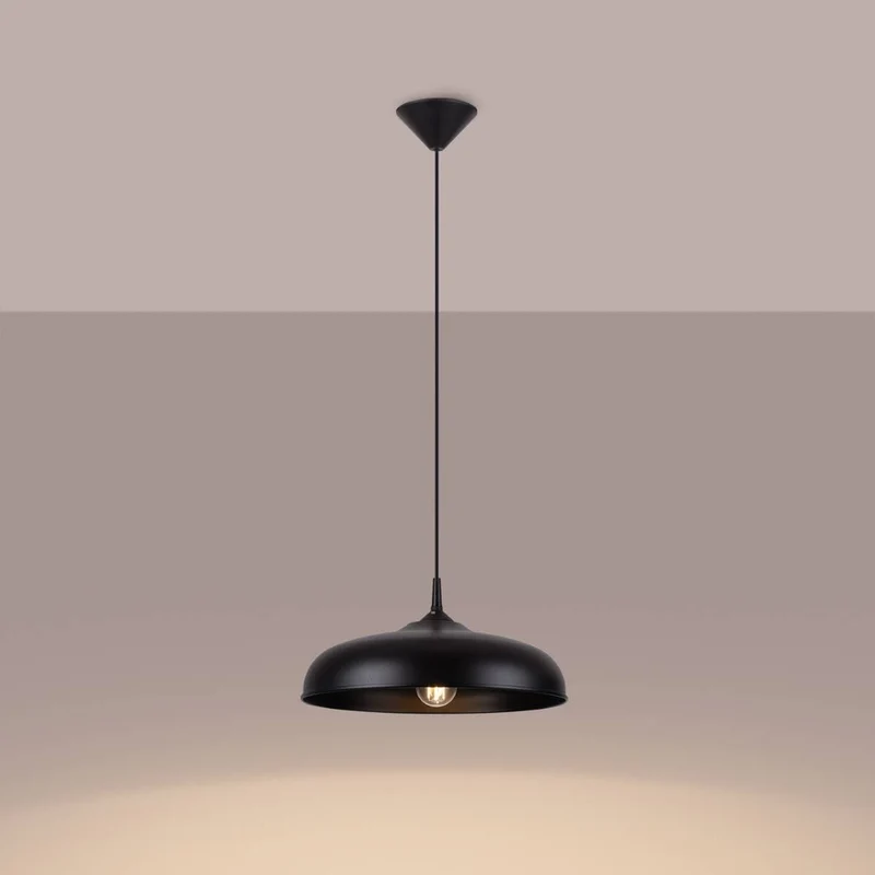 Suspension cuisine Ronde Métal Blanc Mat