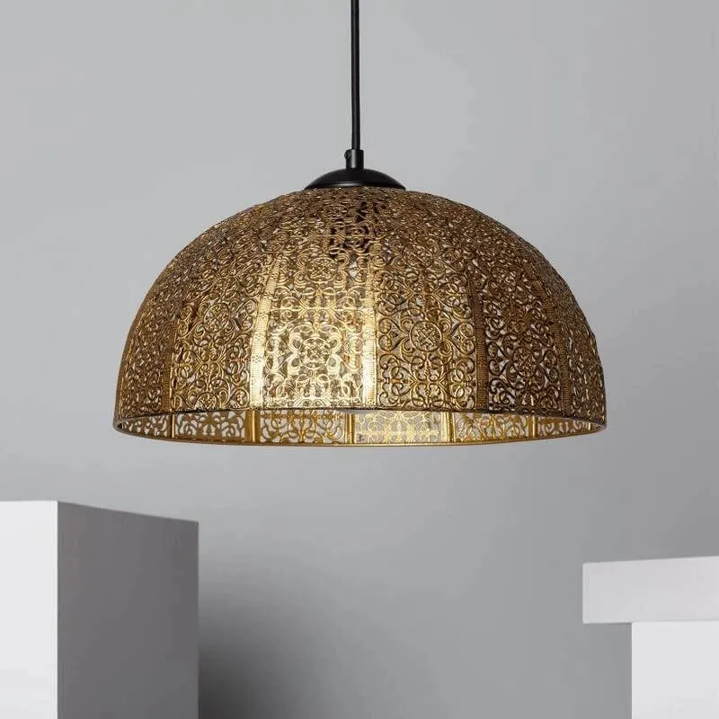 Suspension Métal Doré Salon Motifs