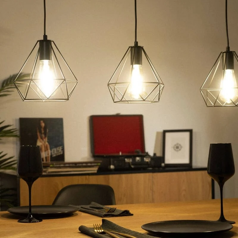 Suspension Scandinave métal noir Cuisine