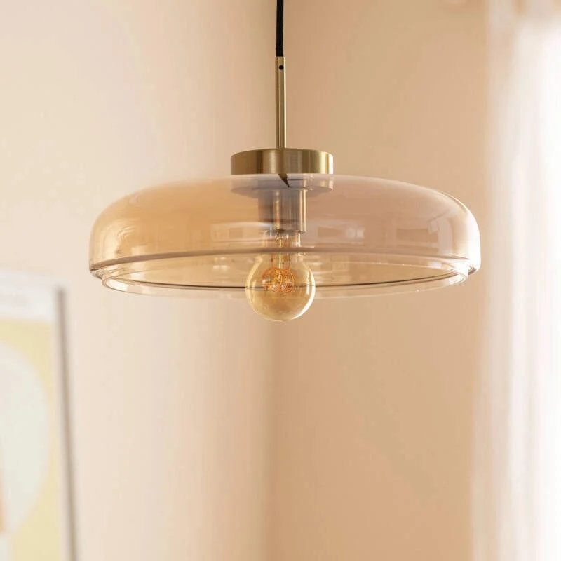 Suspension verre fumée ambre