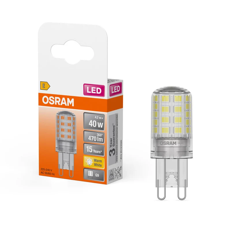 OSRAM lampe à broche LED (ex 40W) 4,2W / 2700K blanc chaud PIN G9