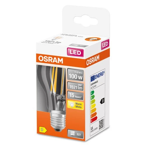 OSRAM Retrofit Classic A lampe LED (ex 100W) 10W / 2700K Lumières chaudes E27