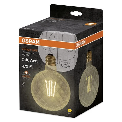 OSRAM Vintage 1906® GLOBE lampe LED (ex 40W) 4,5W / 2500K blanc chaud E27 optique or