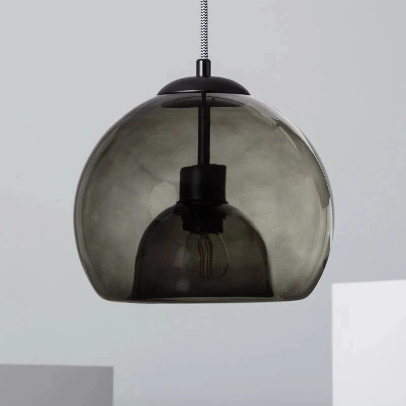 Suspension Boule verre fumé Vaca Ambre