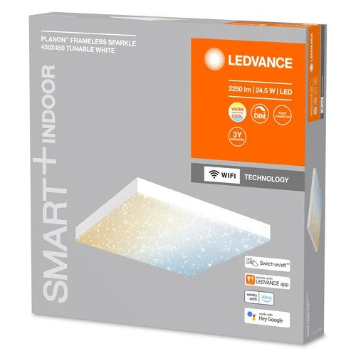 Panneau lumineux à paillettes LEDVANCE SMART+ WiFi 450X450, 24,5W