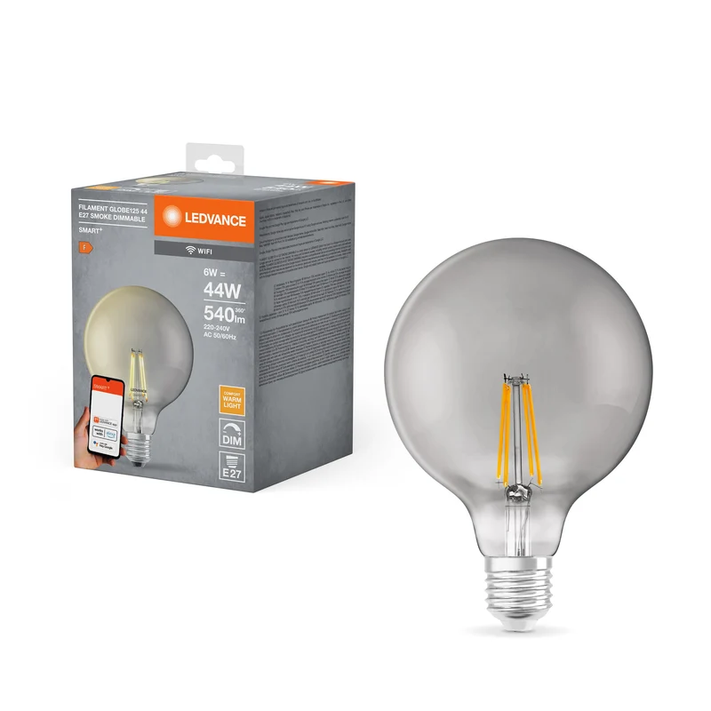 LEDVANCE Wifi SMART+ Filament Globe Dimmable (ex 44W) 6W/2500K blanc chaud E27