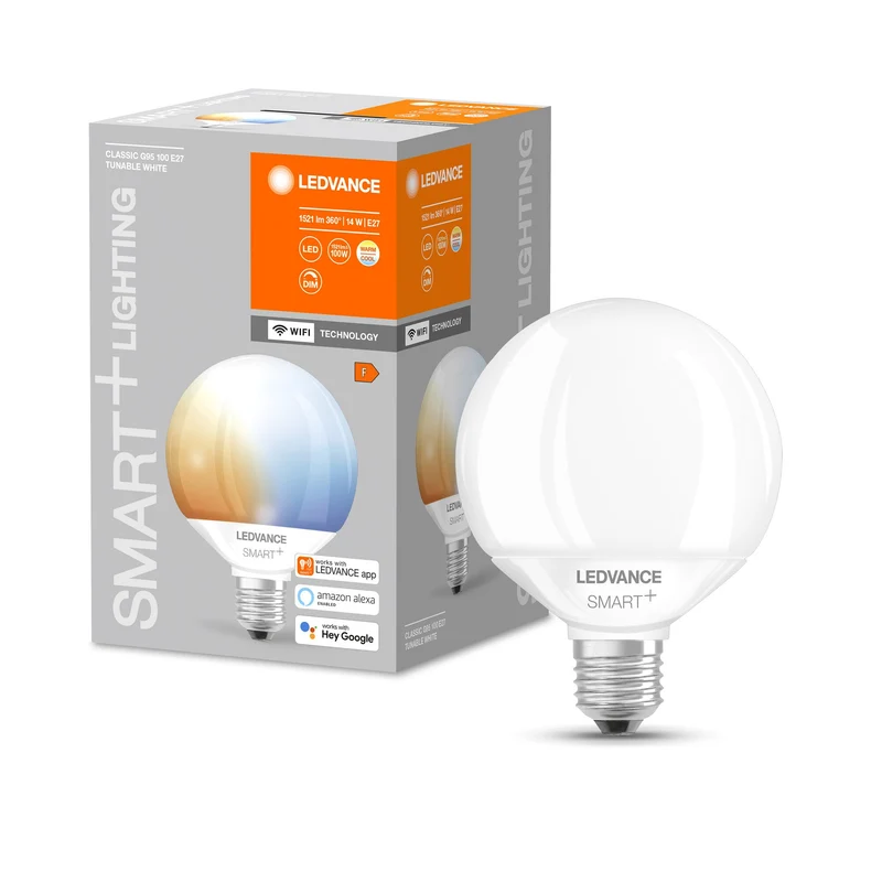 LEDVANCE Wifi SMART+ lampe Globe Tunable Blanc G95 (ex 100W) 14W / 2700-6500K E27