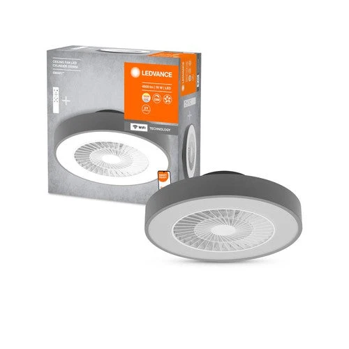 LEDVANCE Wifi SMART+ Plafonnier avec ventilateur de plafond 78W Blanc réglable 3000-6500K avec télécommande